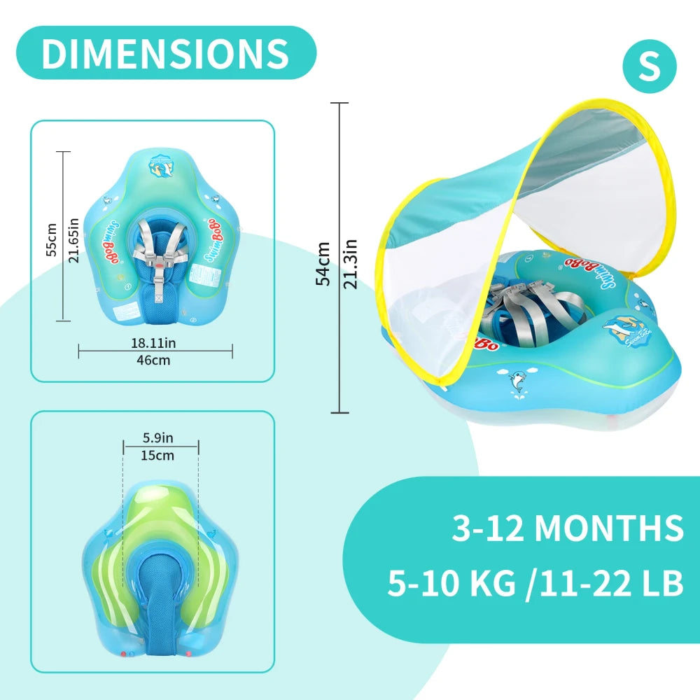 Inflatable Infant Pool Float with Canopy