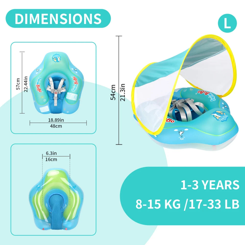 Inflatable Infant Pool Float with Canopy