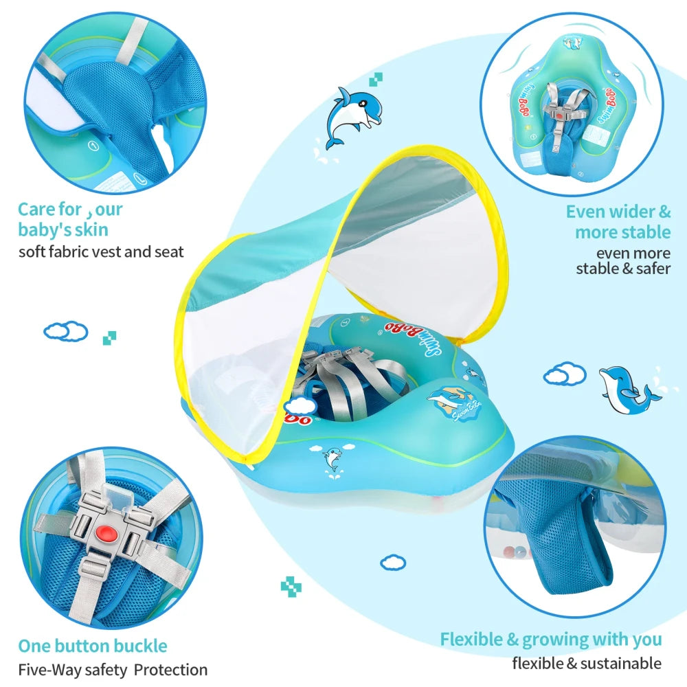 Inflatable Infant Pool Float with Canopy