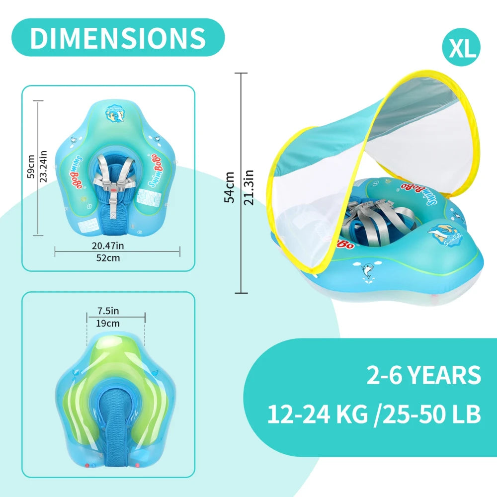 Inflatable Infant Pool Float with Canopy